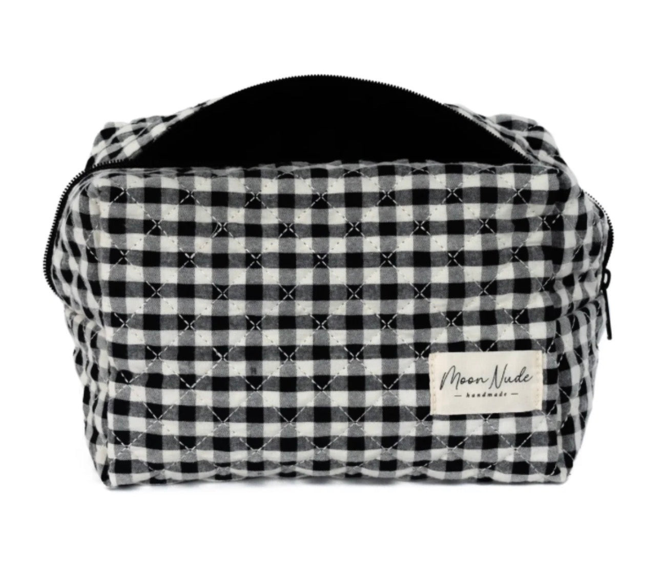 Black/White Gingham Large Makeup Bag