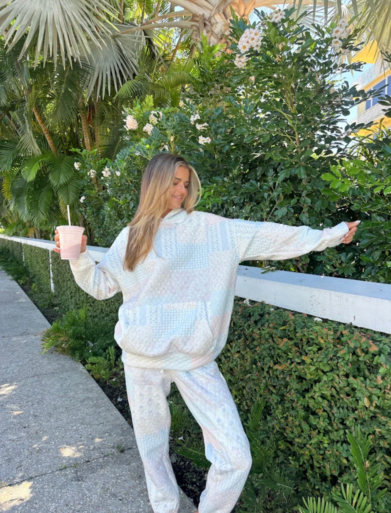 Shades of Blue Quilted Hoodie