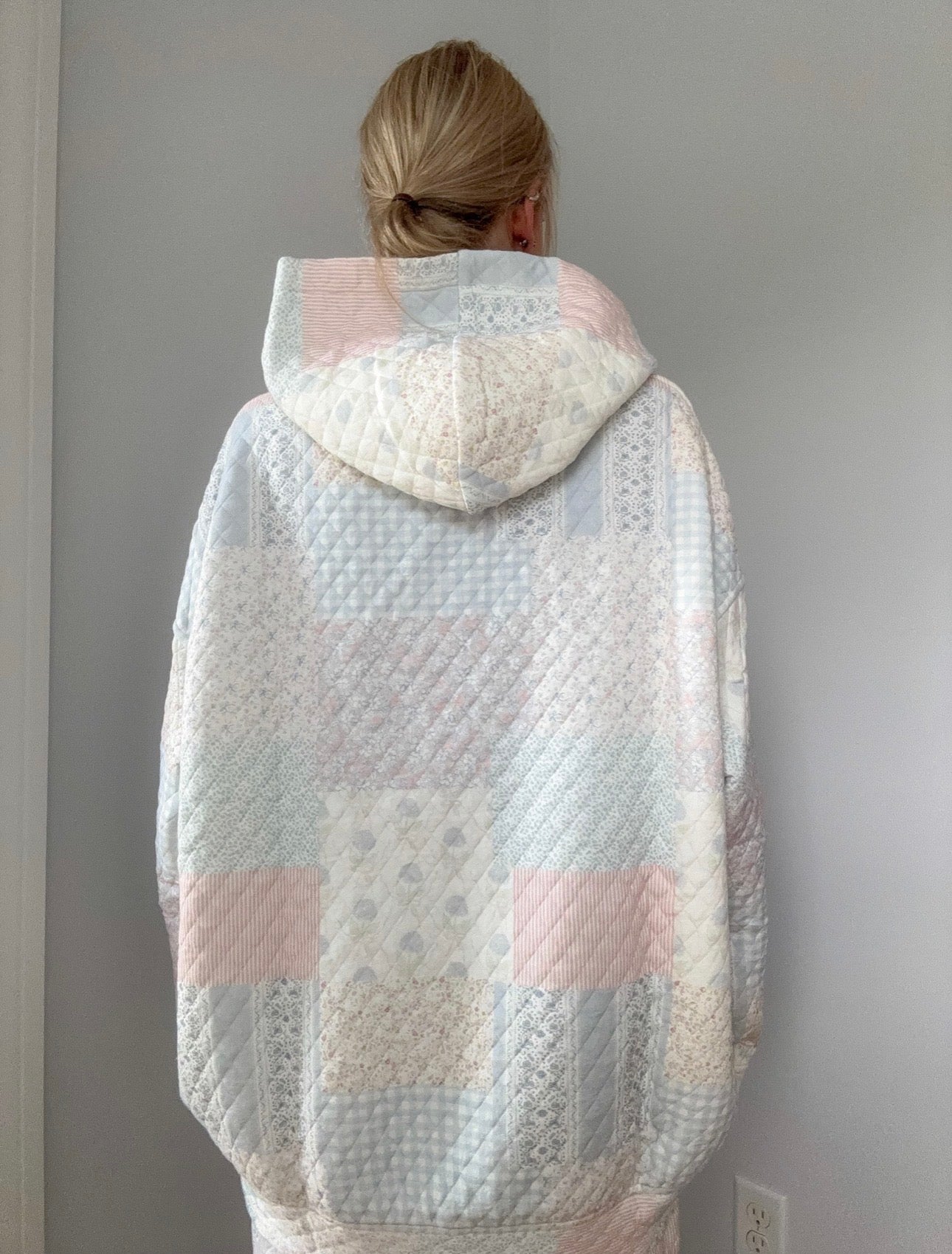 Shades of Blue Quilted Hoodie