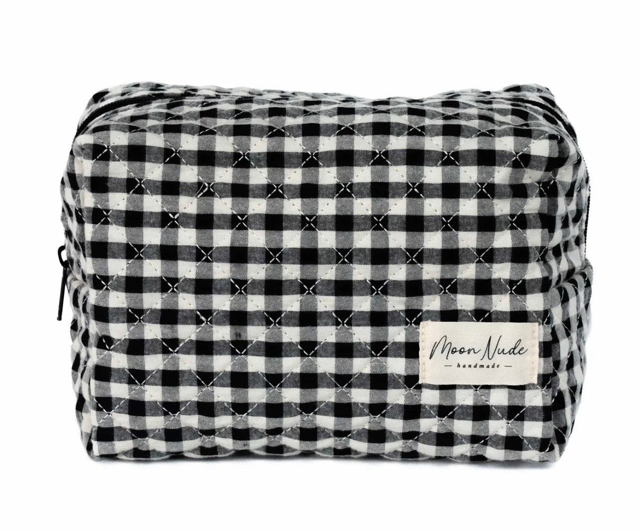 Black/White Gingham Large Makeup Bag