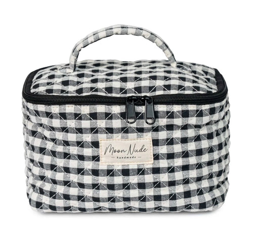 Black/White Gingham Vanity Bag